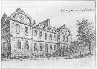 Le manoir de Lézergué en Ergué-Gabéric, acquis par François-Louis de La Marche (dessin de Louis Le Guennec extrait de l’ouvrage “Histoire de Quimper-Corentin”)