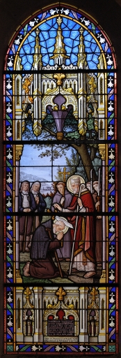 mort du saint, vitrail de l'église de Bieuzy