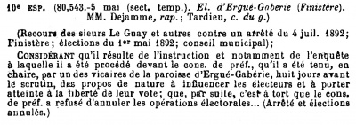 extrait de l'arrêté du conseil d'état du 5 mai 1893